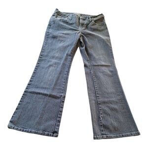 Faded Glory Grey Flare Leg Jeans with Embellished Pockets - Size 14